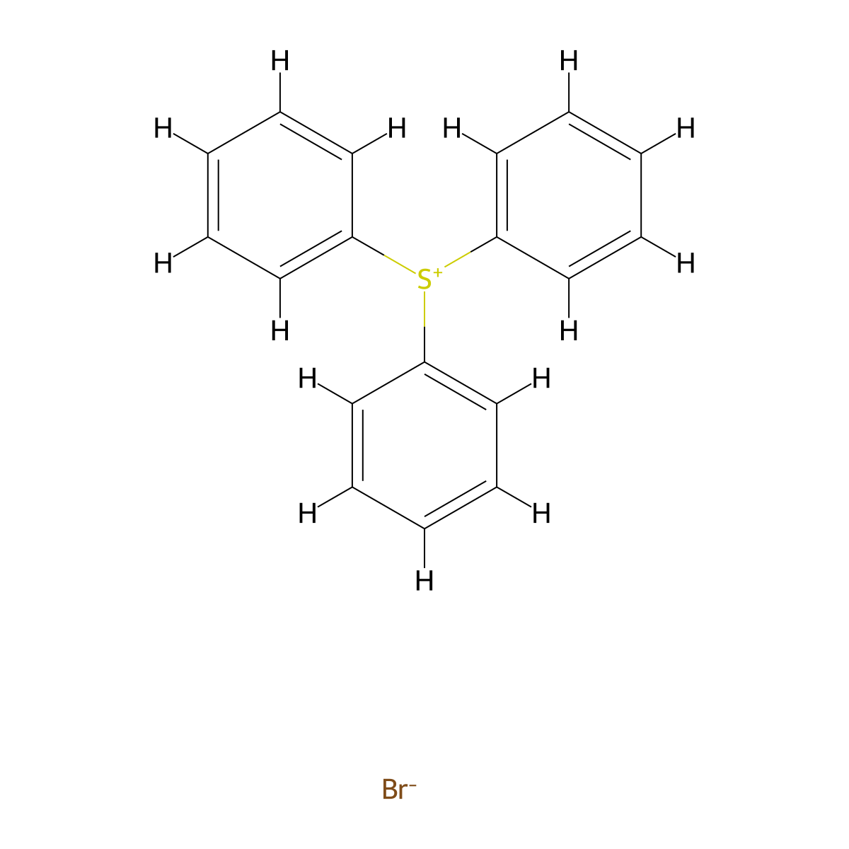 Triphenylsulfonium Bromide molecular structure, CAS 3353-89-7