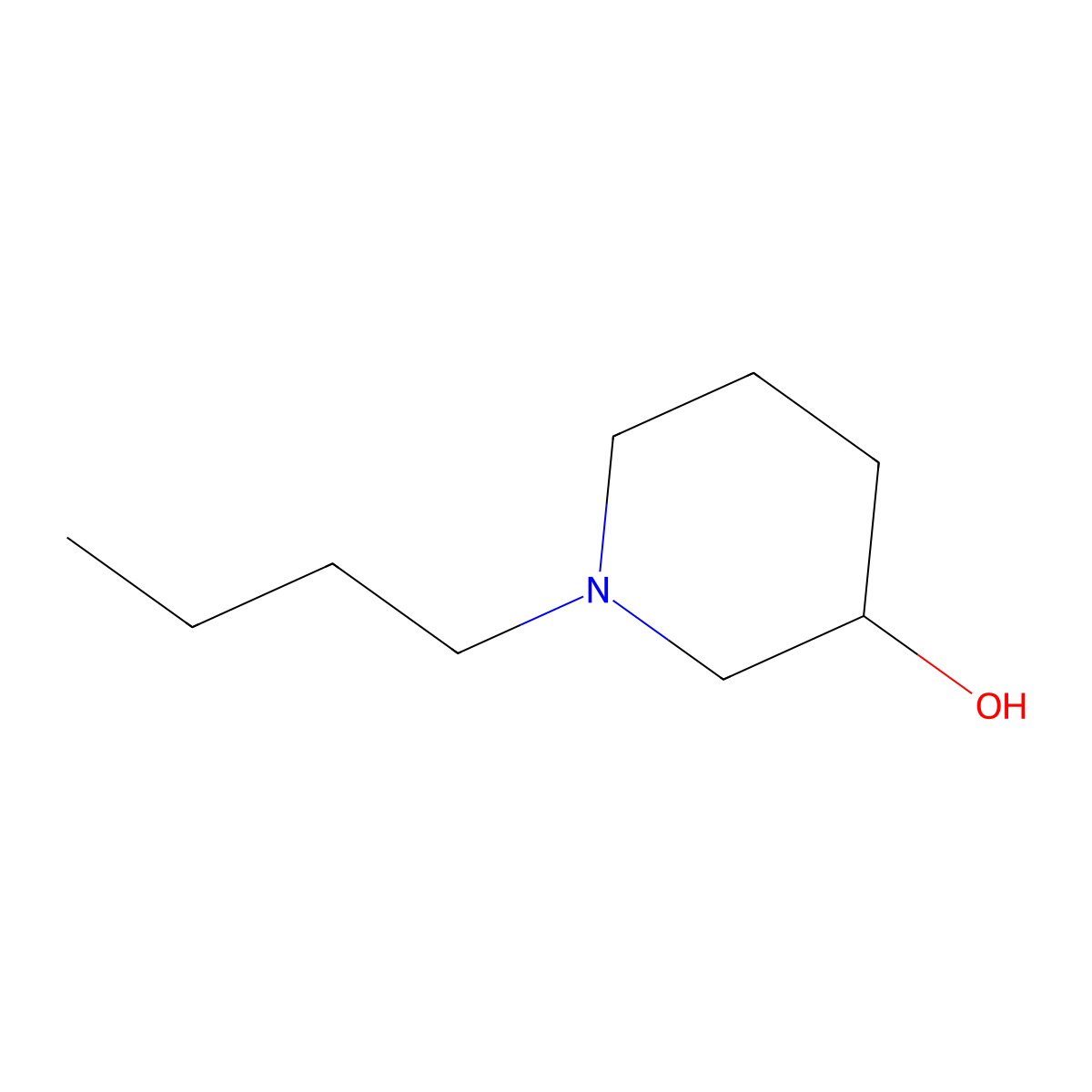 1-Butylpiperidin-3-ol molecular structure, CAS 33531-28-1
