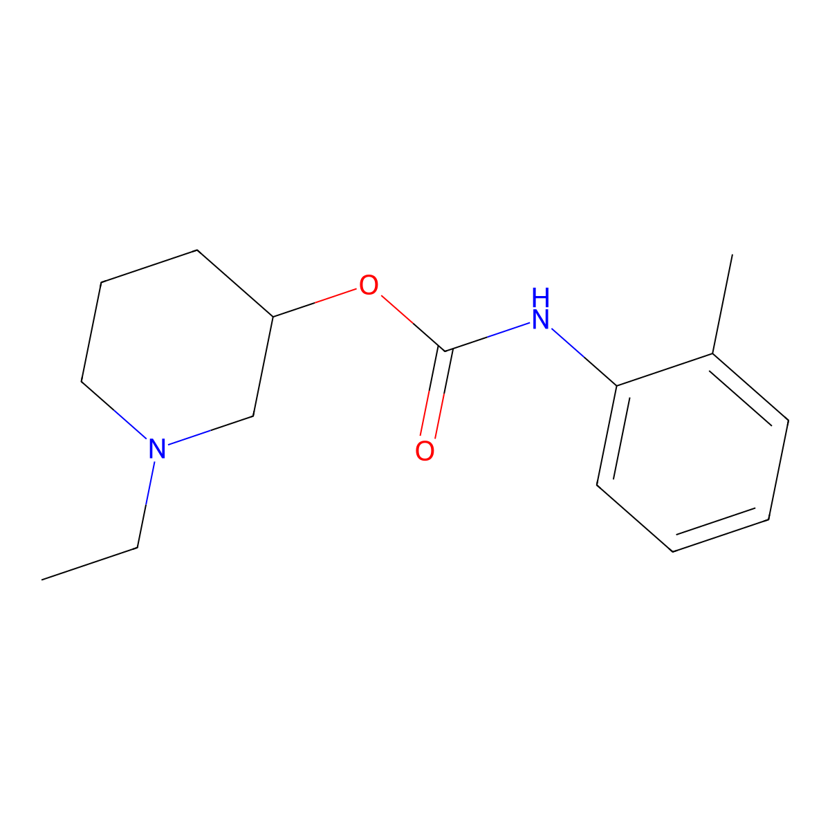 1-Ethylpiperidin-3-yl hydrogen (2-methylphenyl)carbonimidate molecular structure, CAS 33531-59-8