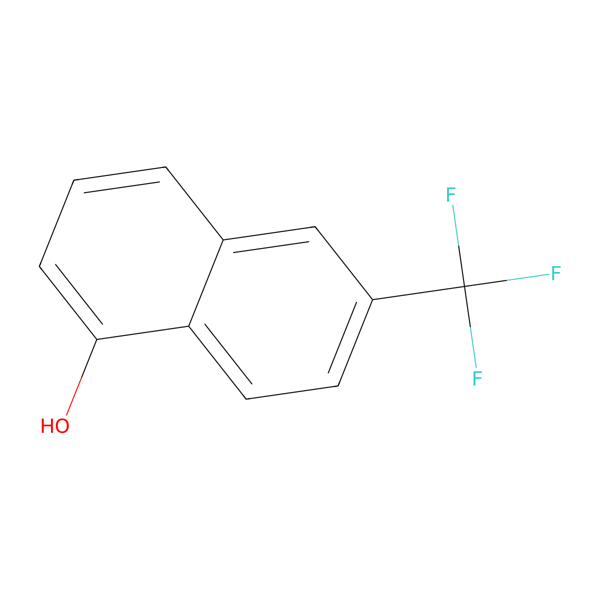 6-(Trifluoromethyl)naphthalen-1-ol molecular structure, CAS 33533-45-8