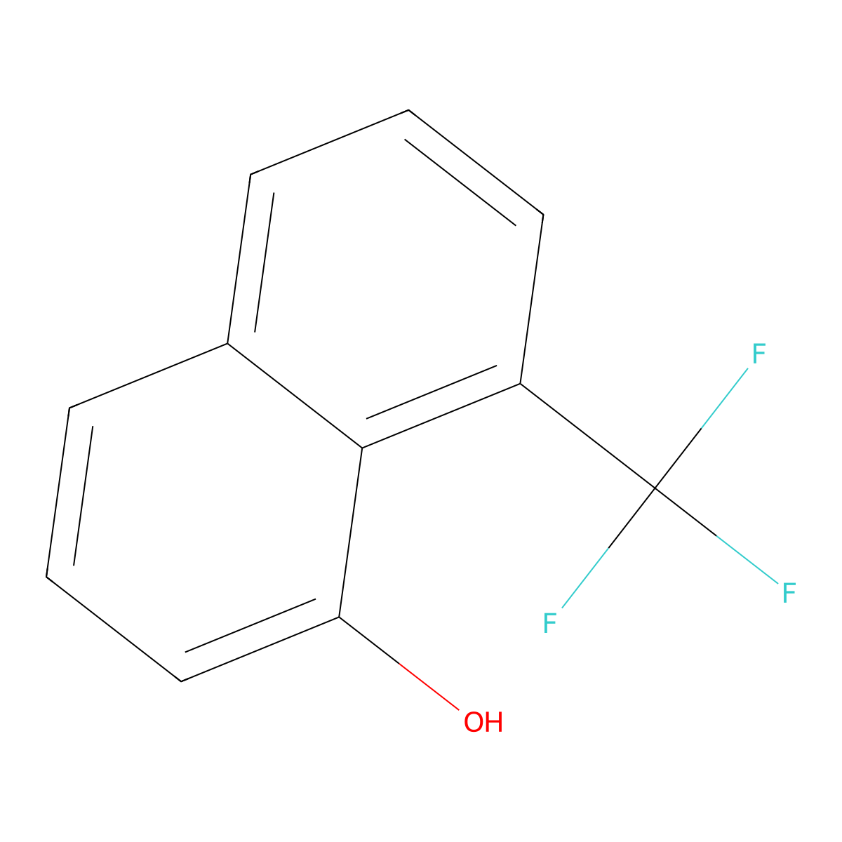 8-(Trifluoromethyl)naphthalen-1-ol molecular structure, CAS 33533-47-0