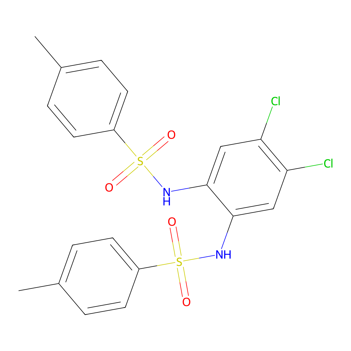 N,N'-(4,5-Dichloro-1,2-phenylene)bis(4-methylbenzenesulfonamide) molecular structure, CAS 335334-06-0