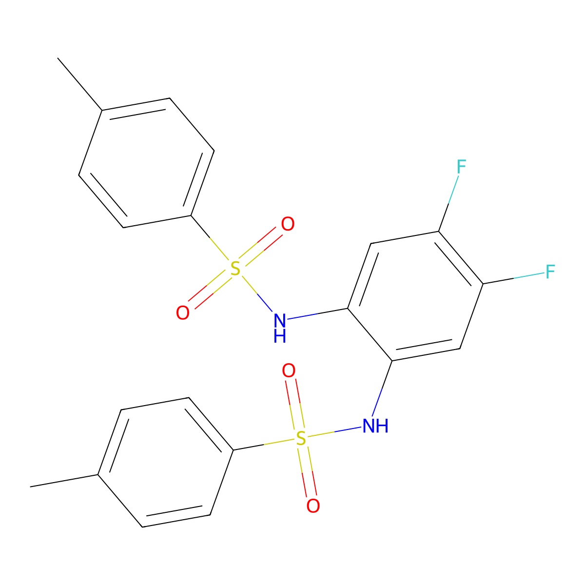 N,N'-(4,5-Difluoro-1,2-phenylene)bis(4-methylbenzenesulfonamide) molecular structure, CAS 335334-08-2