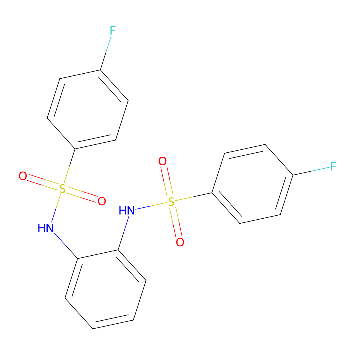4-fluoro-N-[2-[(4-fluorophenyl)sulfonylamino]phenyl]benzenesulfonamide molecular structure, CAS 335334-79-7