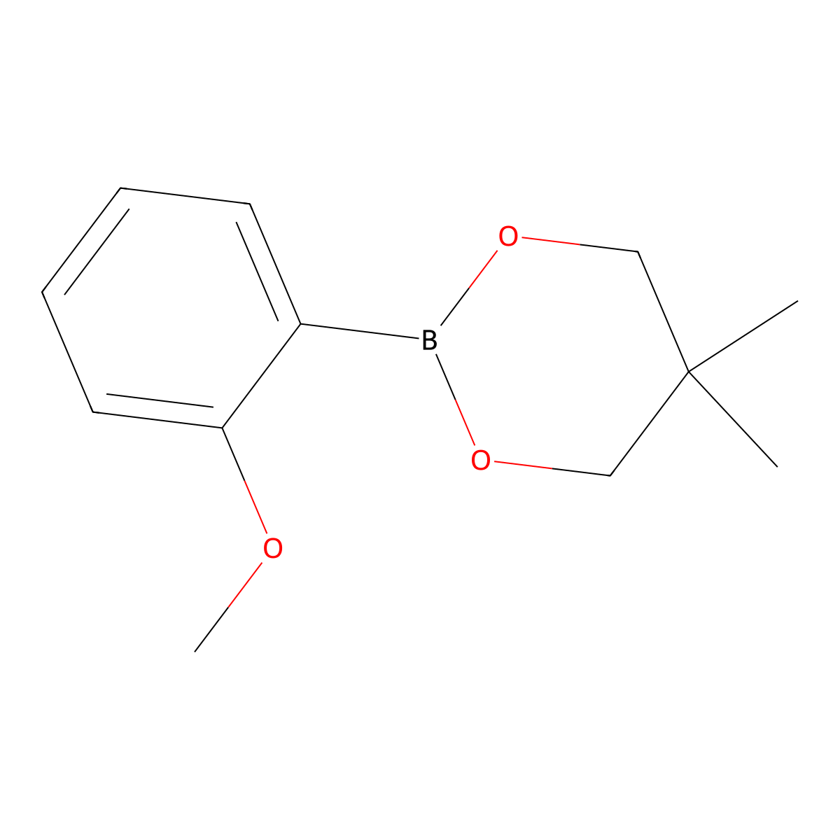 1,3,2-Dioxaborinane, 2-(2-methoxyphenyl)-5,5-dimethyl- molecular structure, CAS 335343-05-0