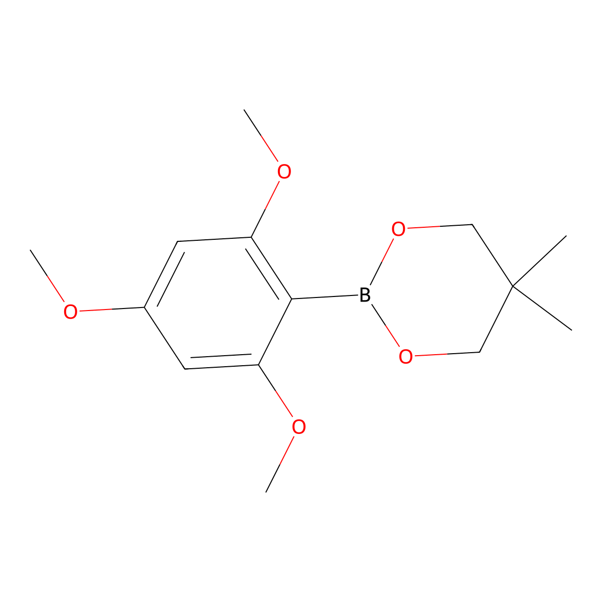 5,5-Dimethyl-2-(2,4,6-trimethoxyphenyl)-1,3,2-dioxaborinane molecular structure, CAS 335343-08-3