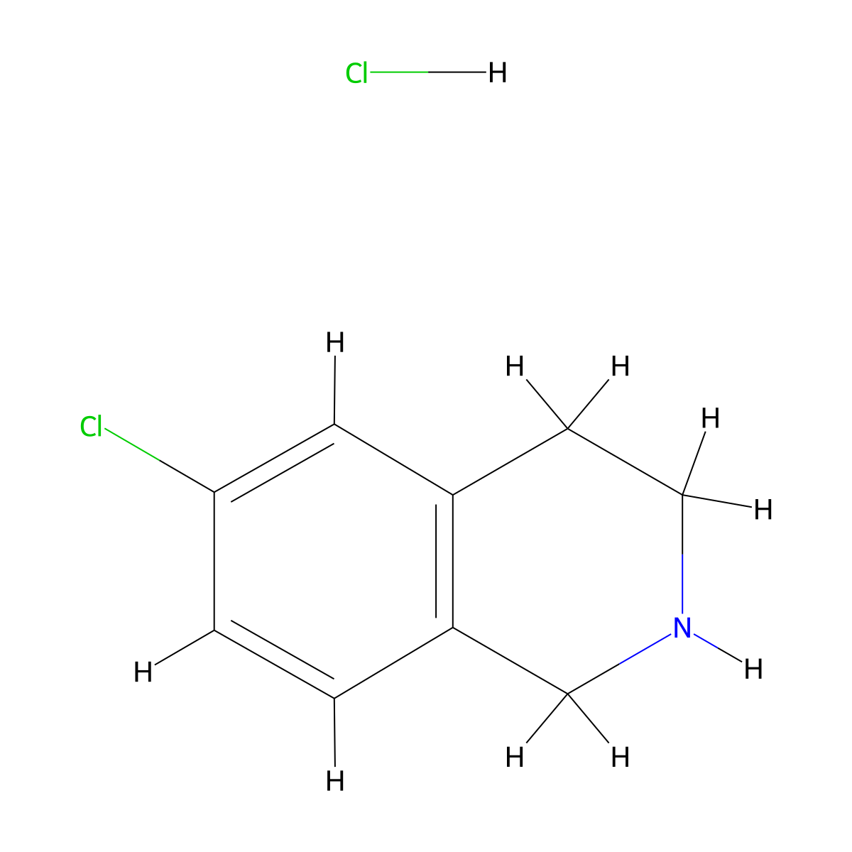 6-Chloro-1,2,3,4-Tetrahydroisoquinoline Hydrochloride molecular structure, CAS 33537-97-2