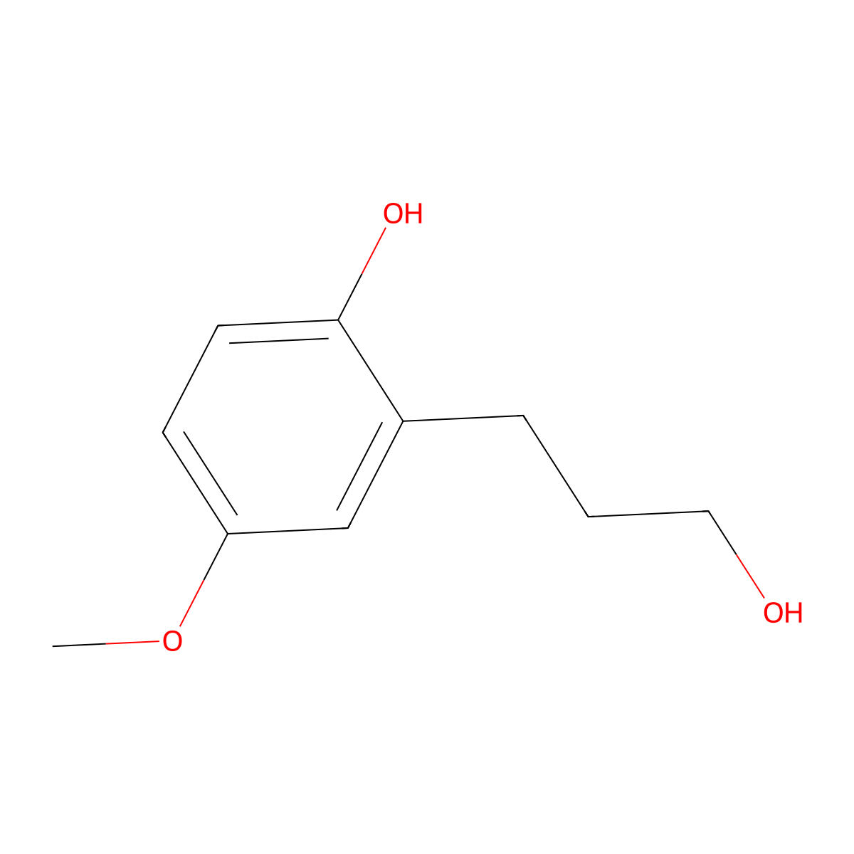 2-Hydroxy-5-methoxybenzenepropanol molecular structure, CAS 33538-76-0