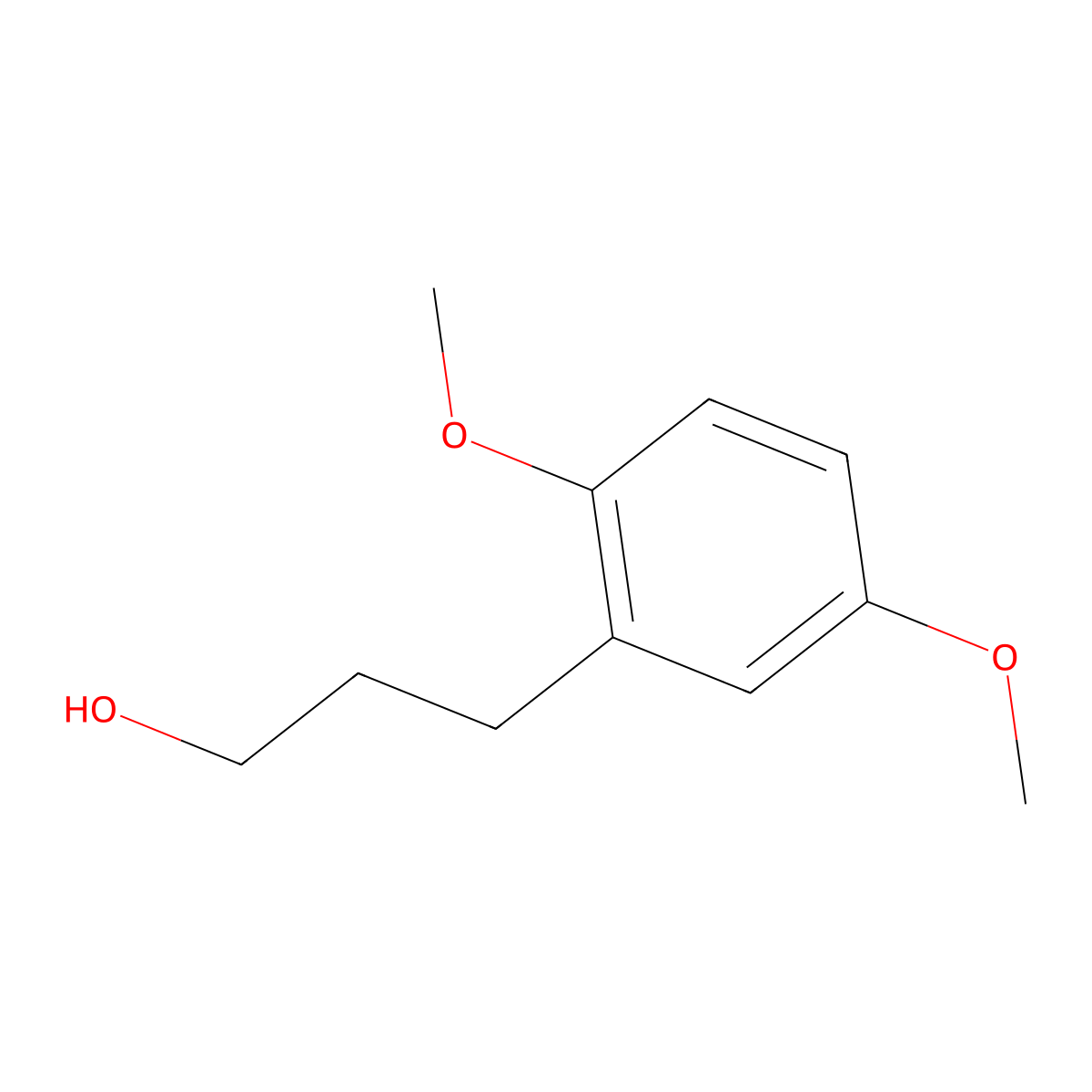 Benzenepropanol, 2,5-dimethoxy- molecular structure, CAS 33538-81-7