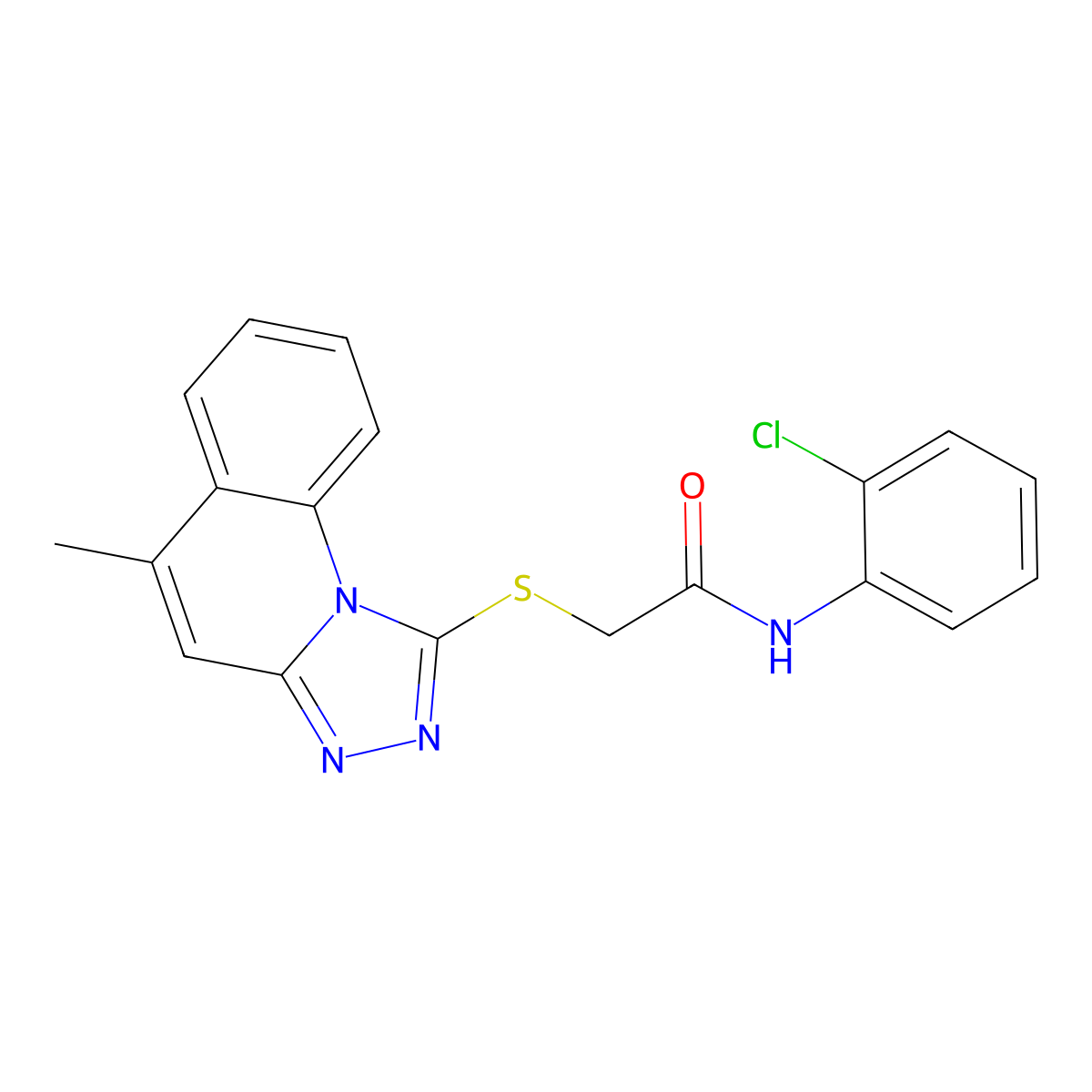 N-(2-Chlorophenyl)-2-({5-methyl-[1,2,4]triazolo[4,3-A]quinolin-1-YL}sulfanyl)acetamide molecular structure, CAS 335389-91-8