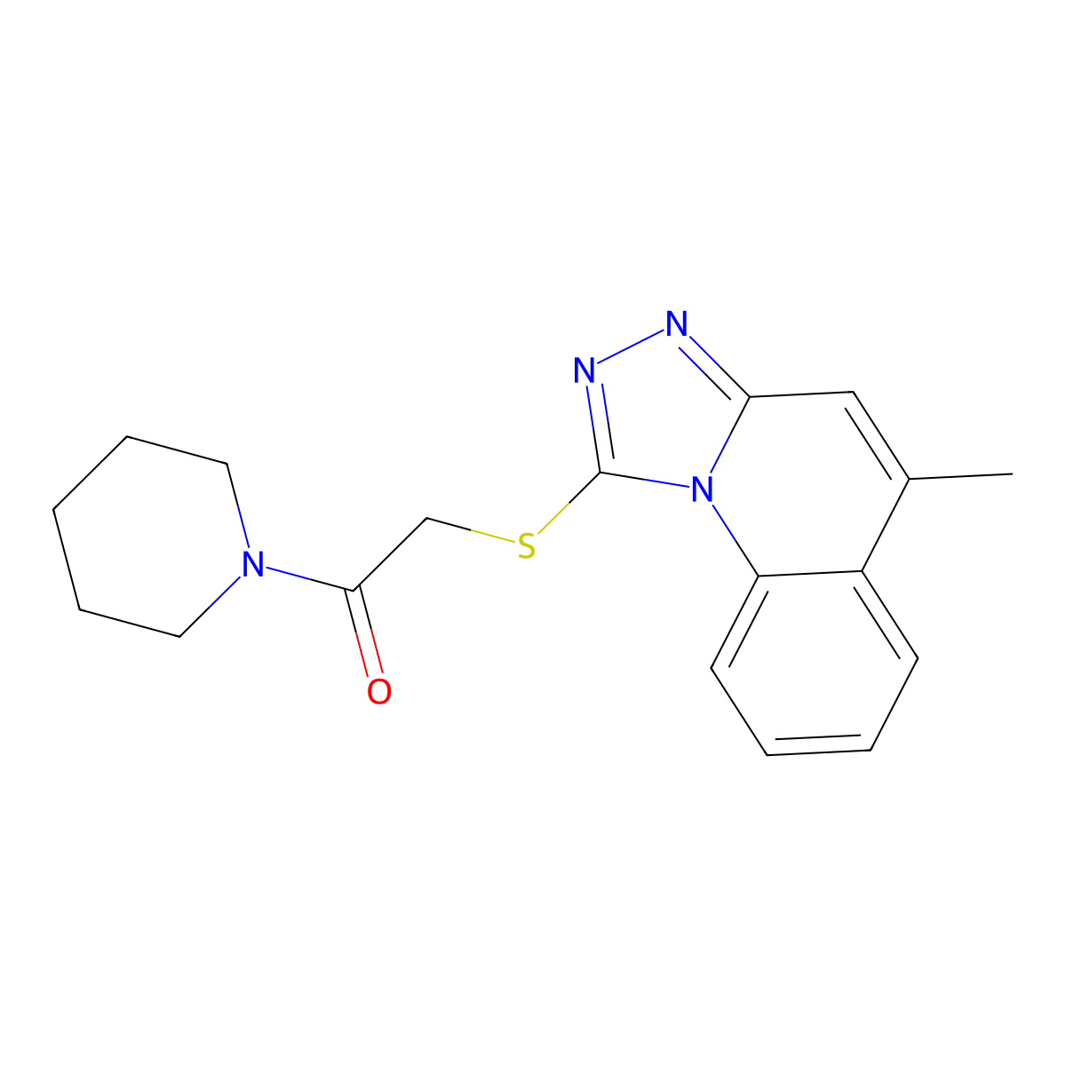 5-Methyl[1,2,4]triazolo[4,3-a]quinolin-1-yl 2-oxo-2-piperidin-1-ylethyl sulfide molecular structure, CAS 335389-99-6