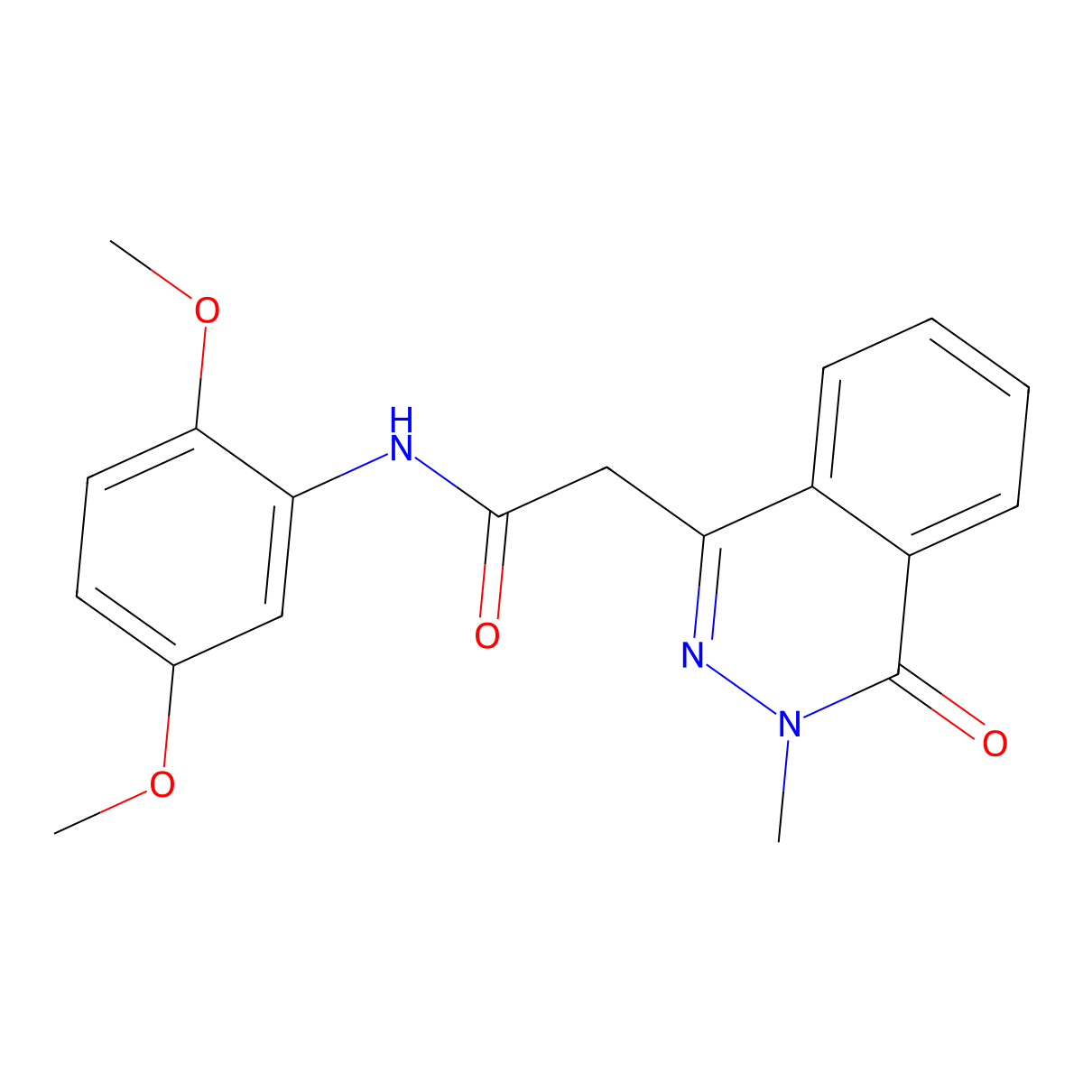 N-(2,5-dimethoxyphenyl)-2-(3-methyl-4-oxo-3,4-dihydrophthalazin-1-yl)acetamide molecular structure, CAS 335390-36-8