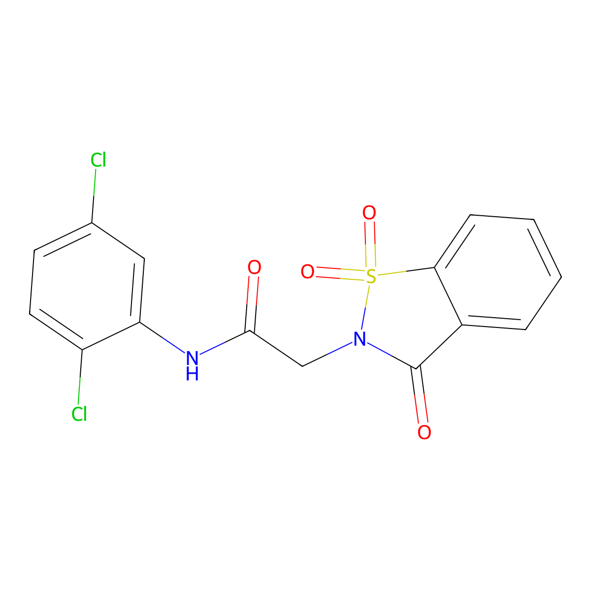 N-(2,5-dichlorophenyl)-2-(1,1-dioxido-3-oxo-1,2-benzisothiazol-2(3H)-yl)acetamide molecular structure, CAS 335390-38-0