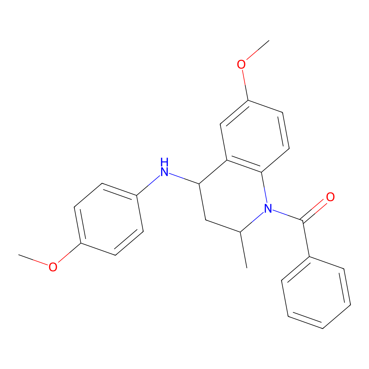 [6-methoxy-4-(4-methoxyanilino)-2-methyl-3,4-dihydro-2H-quinolin-1-yl]-phenylmethanone molecular structure, CAS 335390-45-9