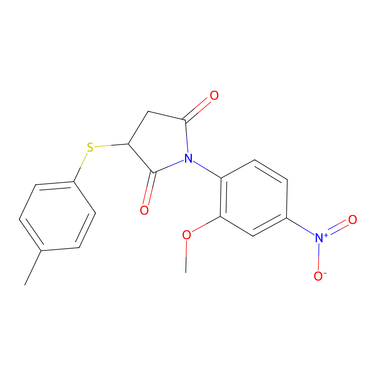 1-(2-Methoxy-4-nitrophenyl)-3-[(4-methylphenyl)sulfanyl]pyrrolidine-2,5-dione molecular structure, CAS 335390-46-0