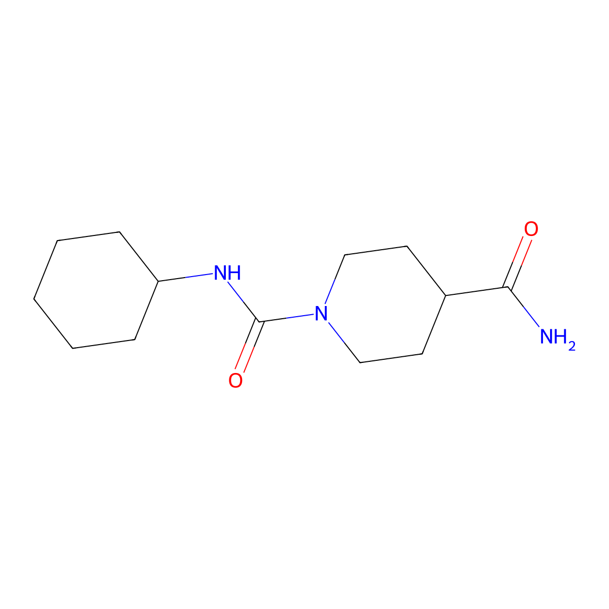 N1-cyclohexylpiperidine-1,4-dicarboxamide molecular structure, CAS 335390-47-1