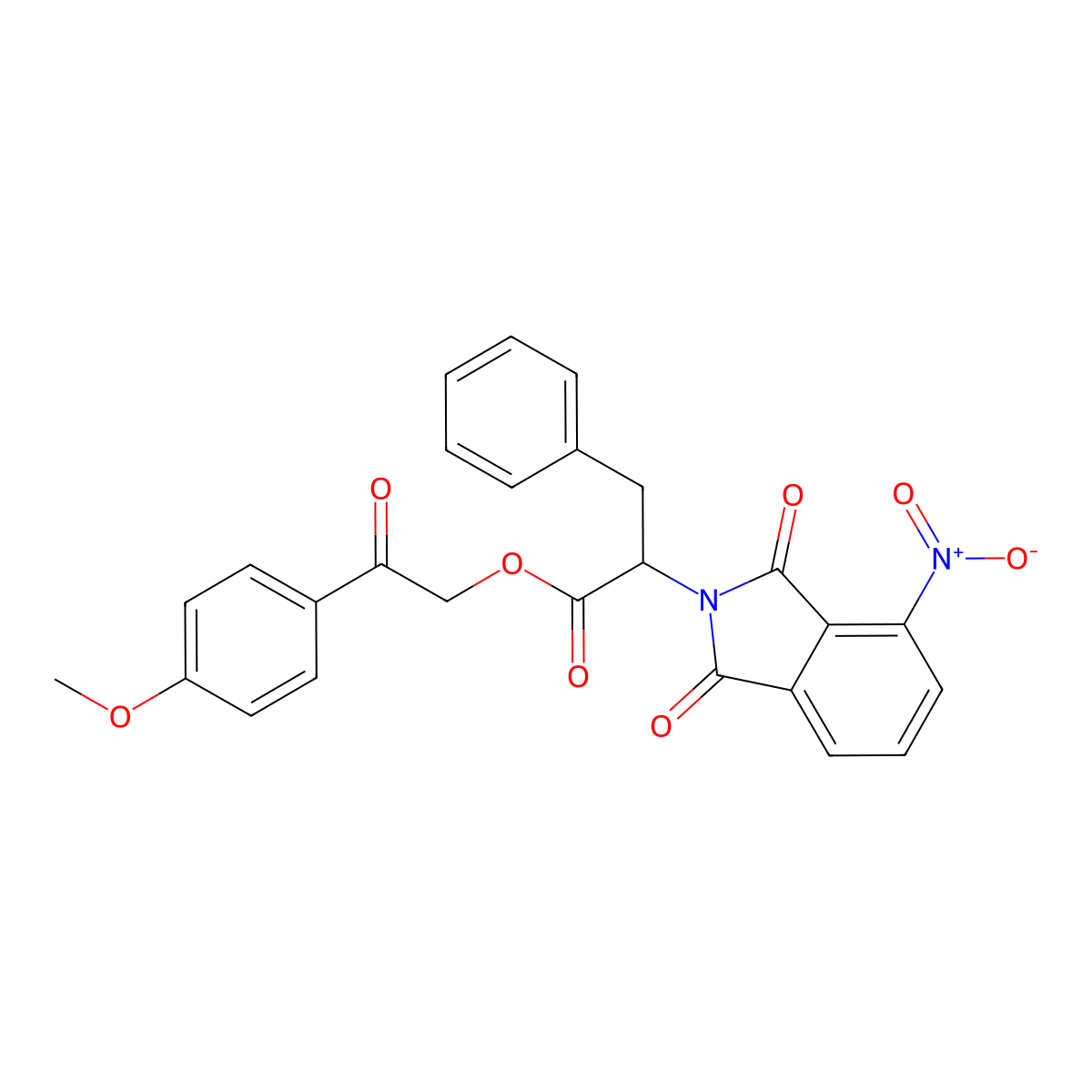 [2-(4-Methoxyphenyl)-2-oxoethyl] 2-(4-nitro-1,3-dioxoisoindol-2-yl)-3-phenylpropanoate molecular structure, CAS 335390-84-6