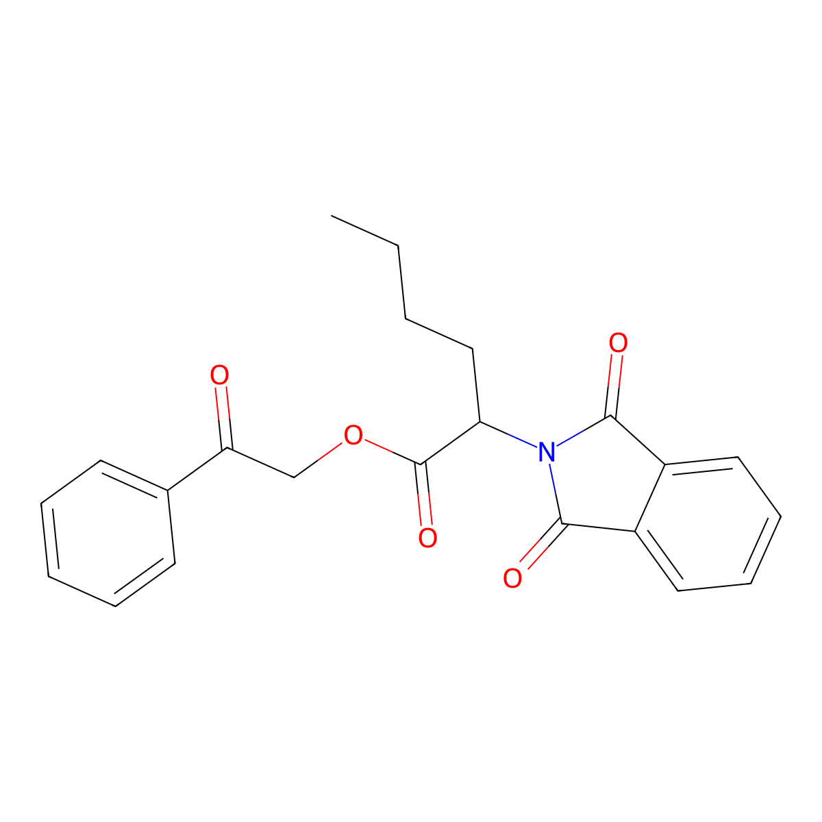 Phenacyl 2-(1,3-dioxoisoindol-2-yl)hexanoate molecular structure, CAS 335390-85-7