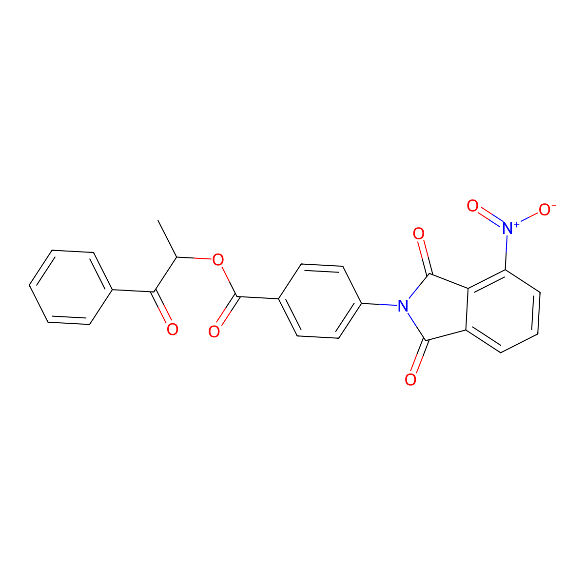 (1-Oxo-1-phenylpropan-2-yl) 4-(4-nitro-1,3-dioxoisoindol-2-yl)benzoate molecular structure, CAS 335390-89-1