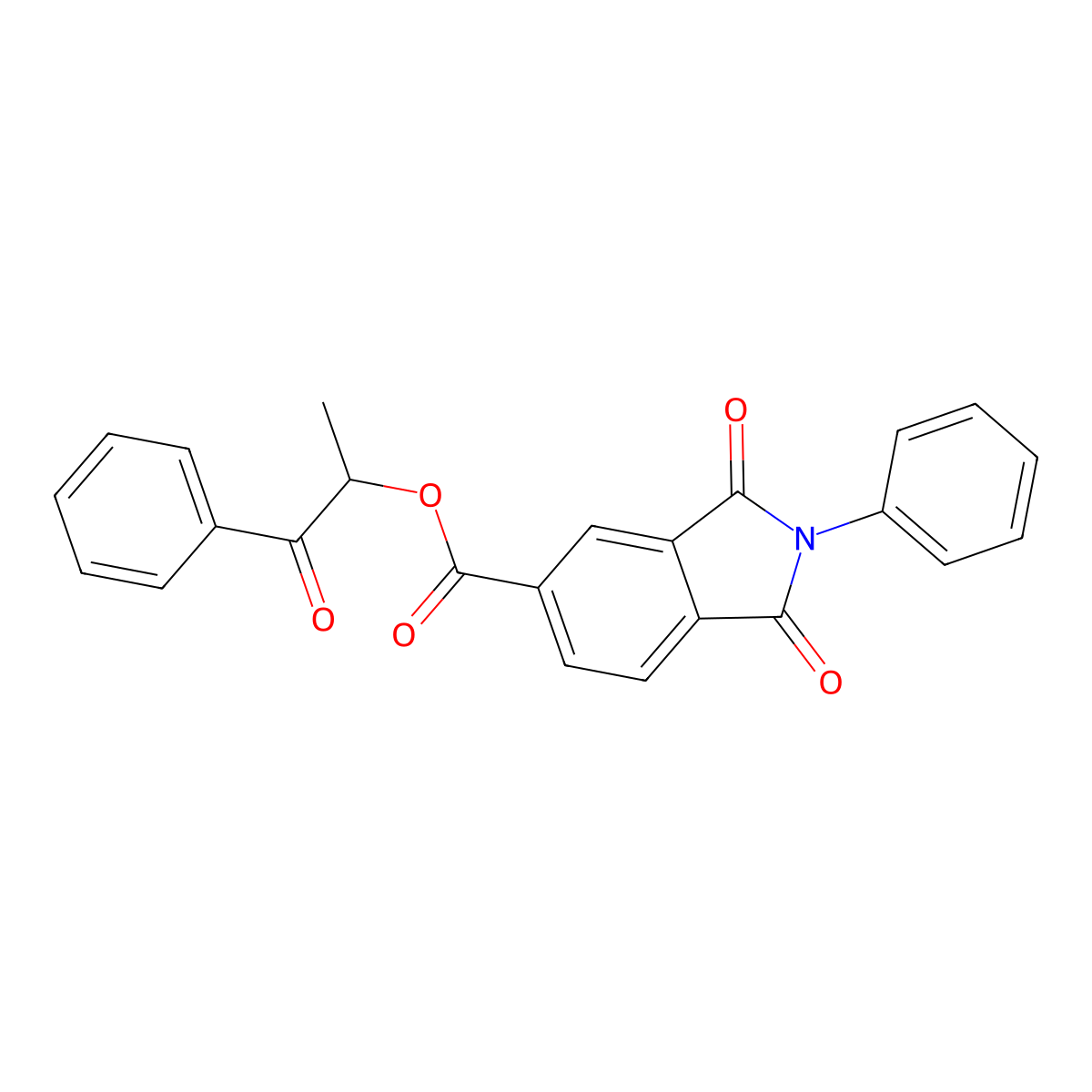 1-Methyl-2-oxo-2-phenylethyl 1,3-dioxo-2-phenyl-5-isoindolinecarboxylate molecular structure, CAS 335390-97-1