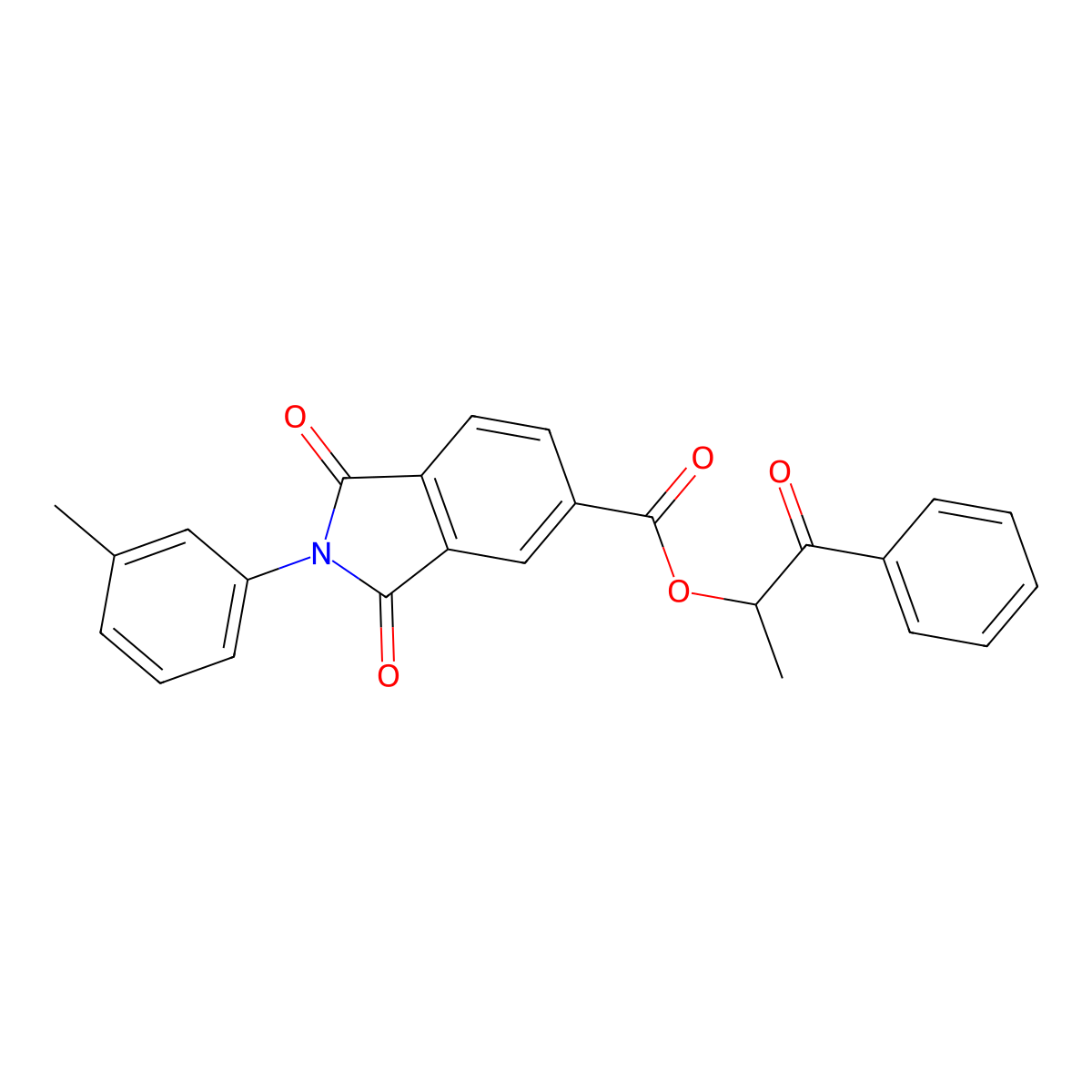 1-oxo-1-phenylpropan-2-yl 2-(3-methylphenyl)-1,3-dioxo-2,3-dihydro-1H-isoindole-5-carboxylate molecular structure, CAS 335390-98-2