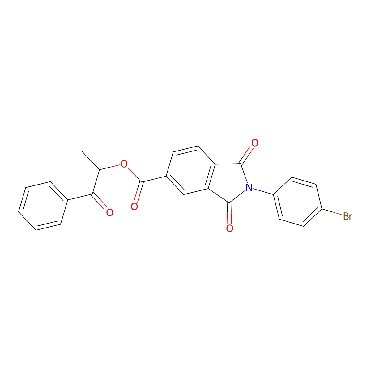 1-Methyl-2-oxo-2-phenylethyl 2-(4-bromophenyl)-1,3-dioxo-5-isoindolinecarboxylate molecular structure, CAS 335391-00-9