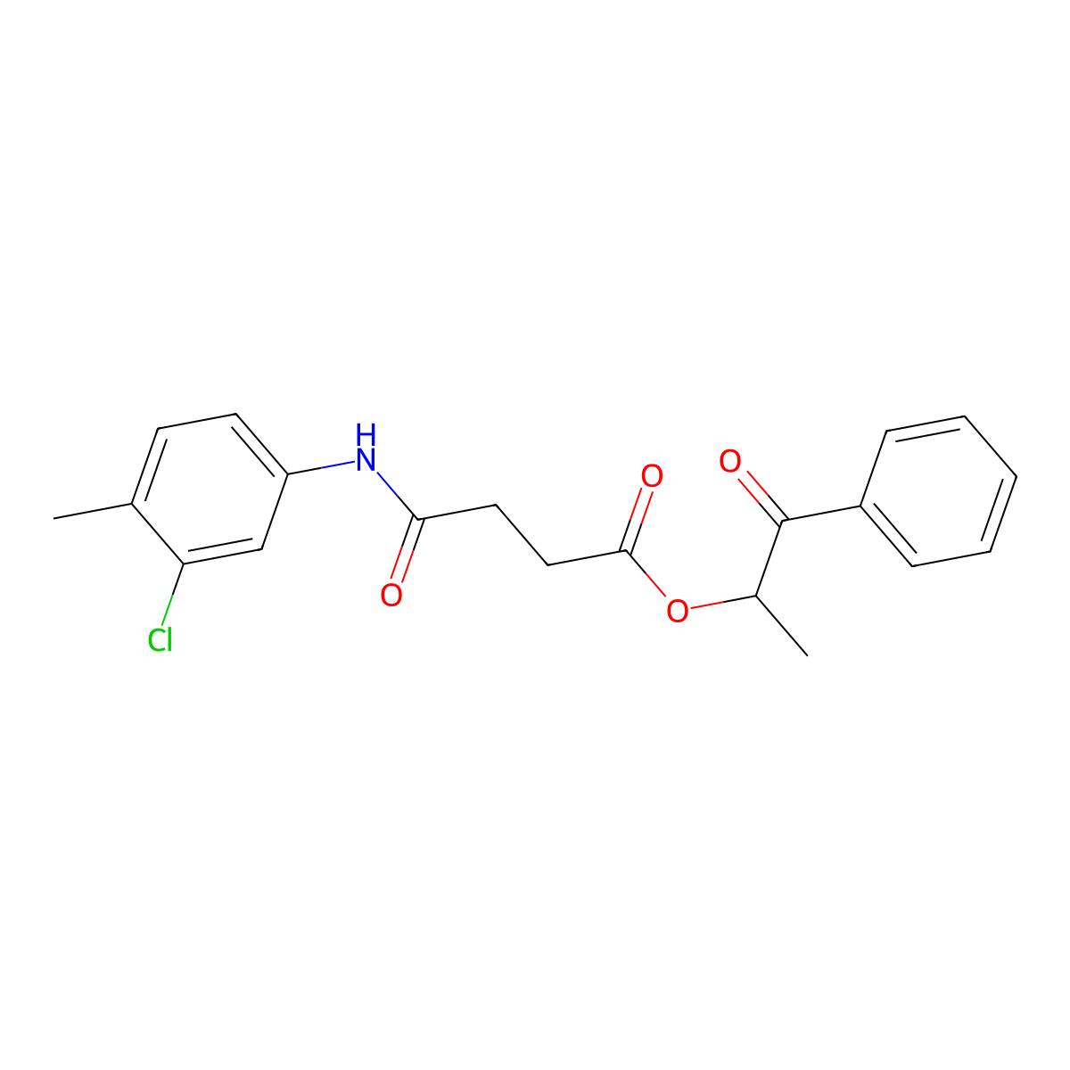 1-Methyl-2-oxo-2-phenylethyl 4-(3-chloro-4-methylanilino)-4-oxobutanoate molecular structure, CAS 335391-09-8