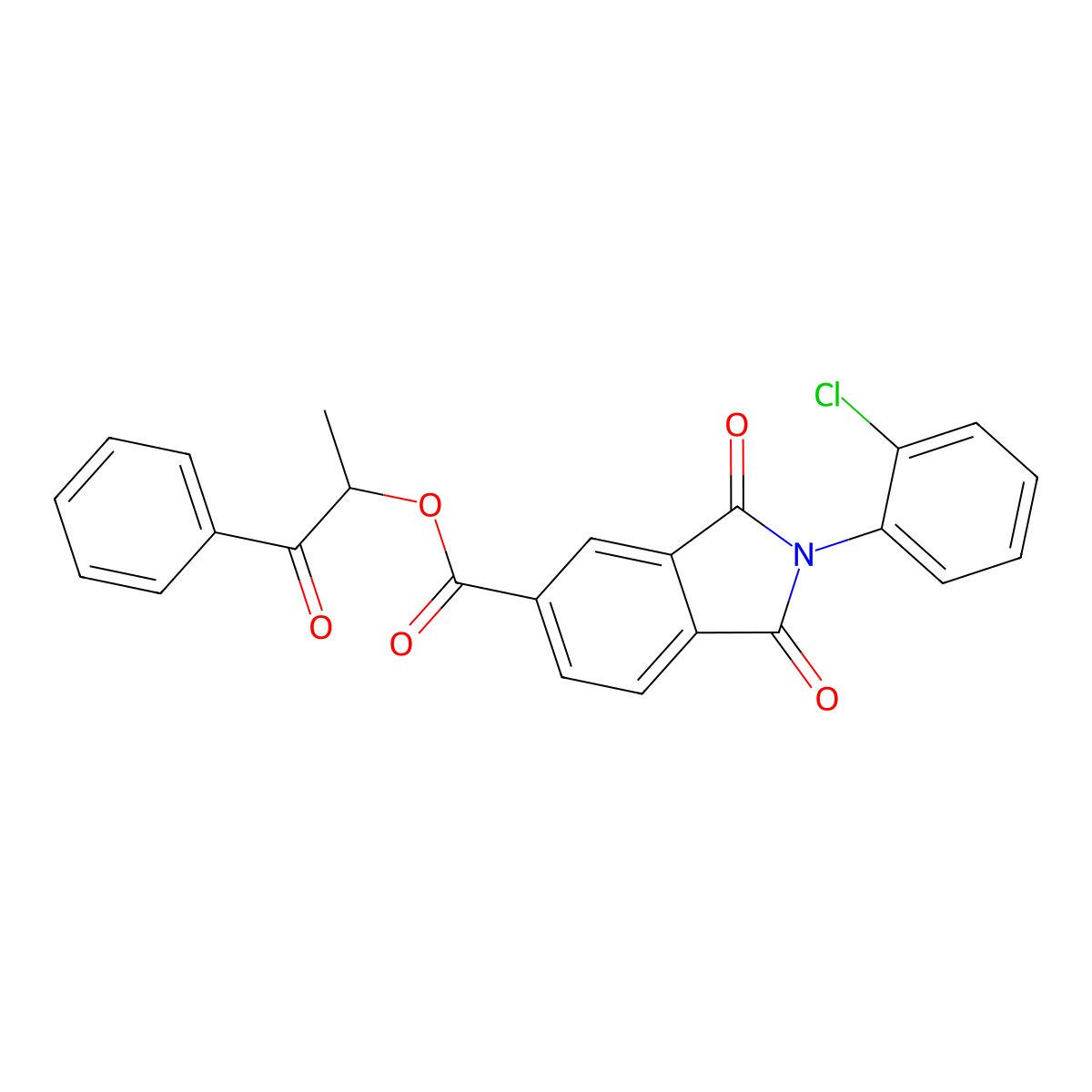 1-Methyl-2-oxo-2-phenylethyl 2-(2-chlorophenyl)-1,3-dioxo-5-isoindolinecarboxylate molecular structure, CAS 335391-10-1