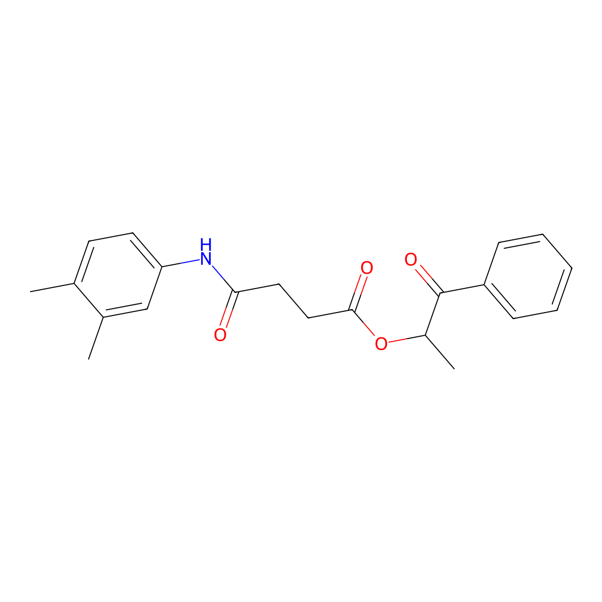 1-Methyl-2-oxo-2-phenylethyl 4-(3,4-dimethylanilino)-4-oxobutanoate molecular structure, CAS 335391-15-6