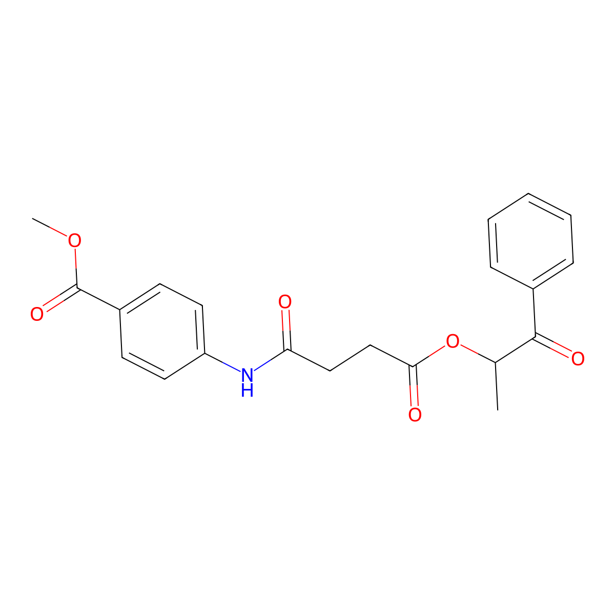 Methyl 4-[[4-oxo-4-(1-oxo-1-phenylpropan-2-yl)oxybutanoyl]amino]benzoate molecular structure, CAS 335391-26-9