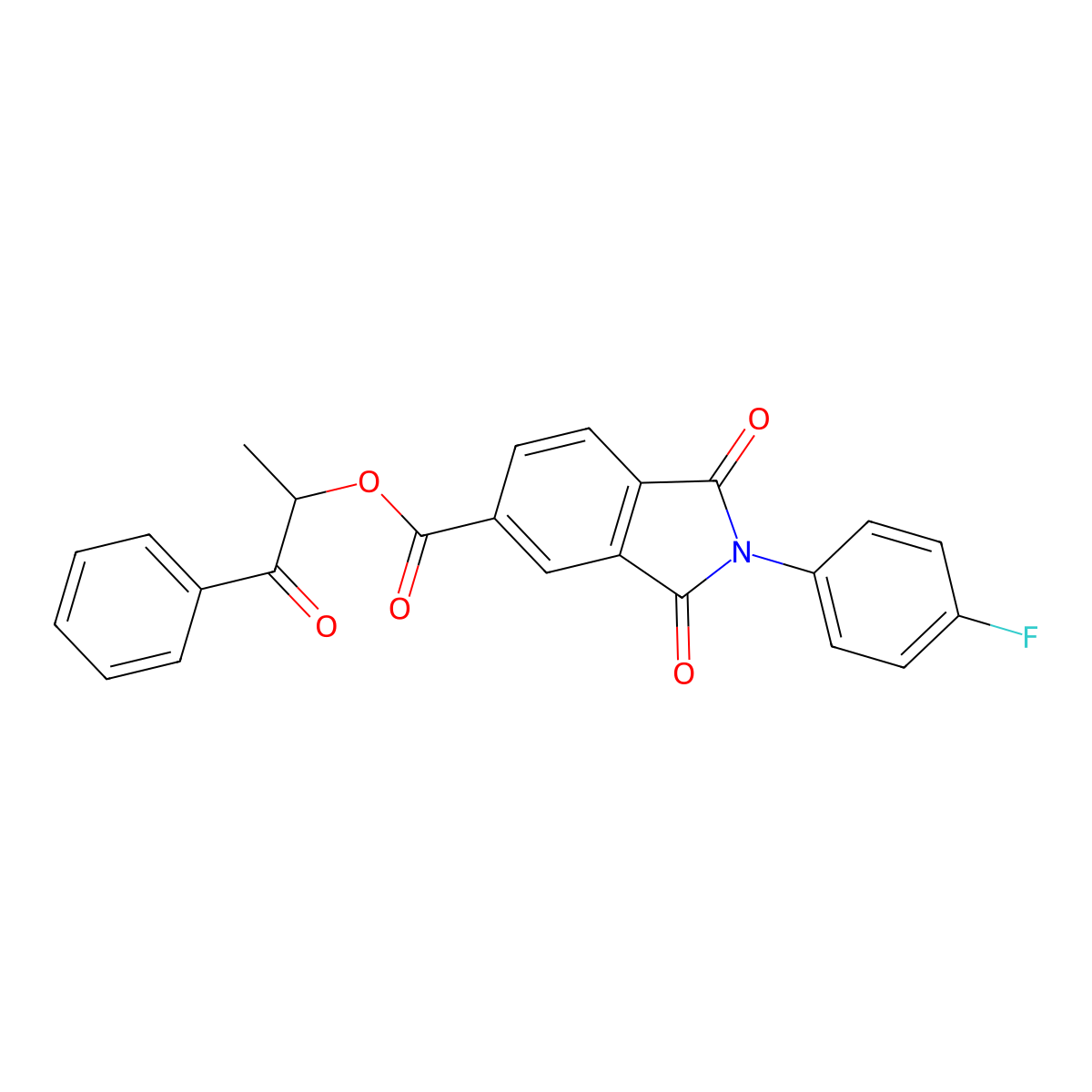 1-Methyl-2-oxo-2-phenylethyl 2-(4-fluorophenyl)-1,3-dioxo-5-isoindolinecarboxylate molecular structure, CAS 335391-29-2