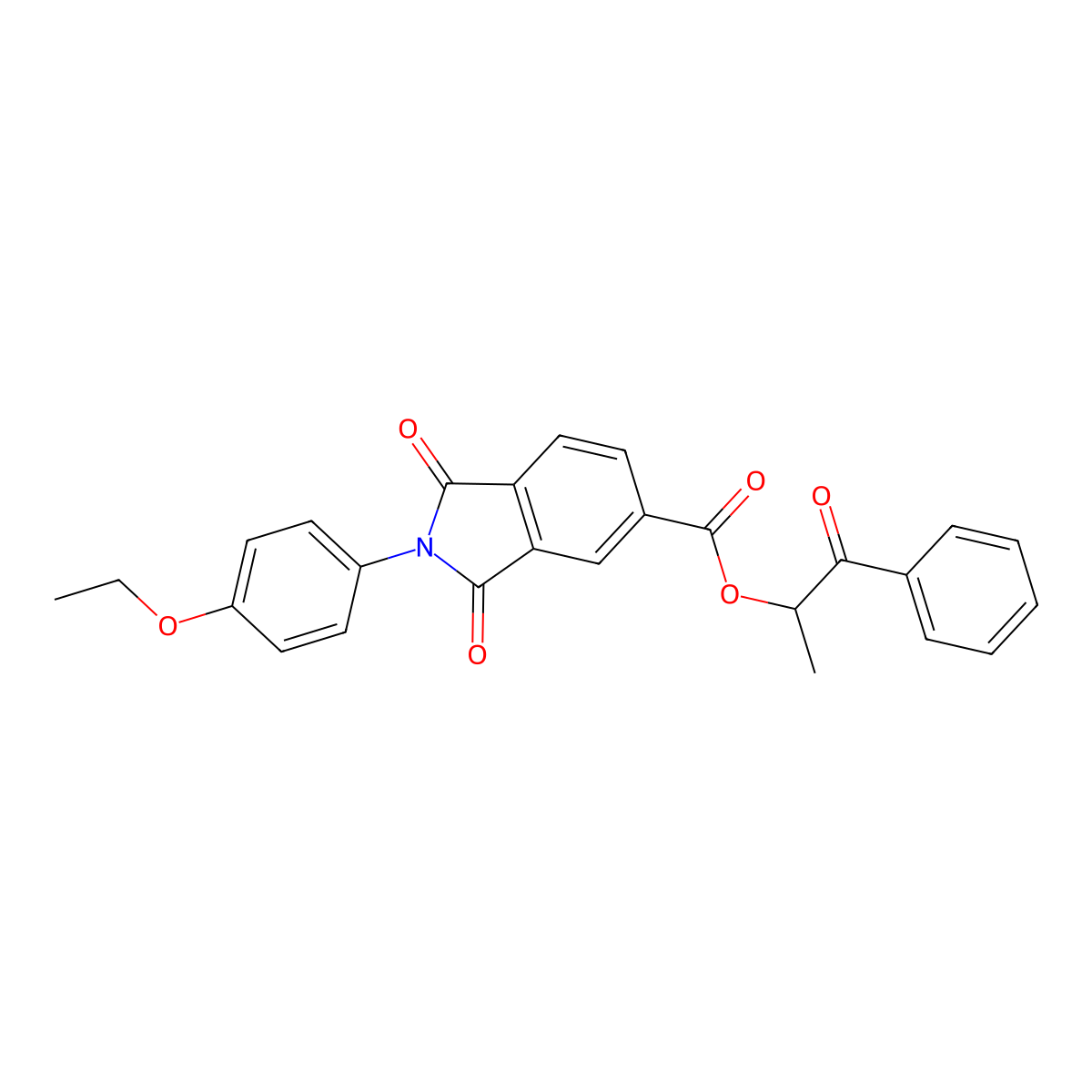 1-Methyl-2-oxo-2-phenylethyl 2-(4-ethoxyphenyl)-1,3-dioxo-5-isoindolinecarboxylate molecular structure, CAS 335391-30-5