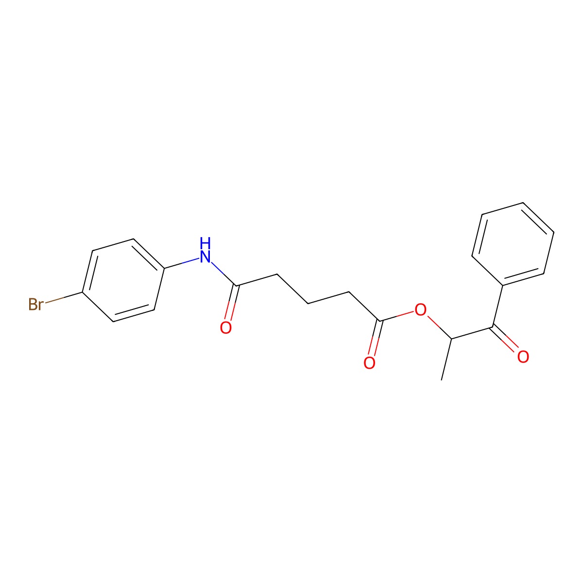 1-Methyl-2-oxo-2-phenylethyl 5-(4-bromoanilino)-5-oxopentanoate molecular structure, CAS 335391-34-9