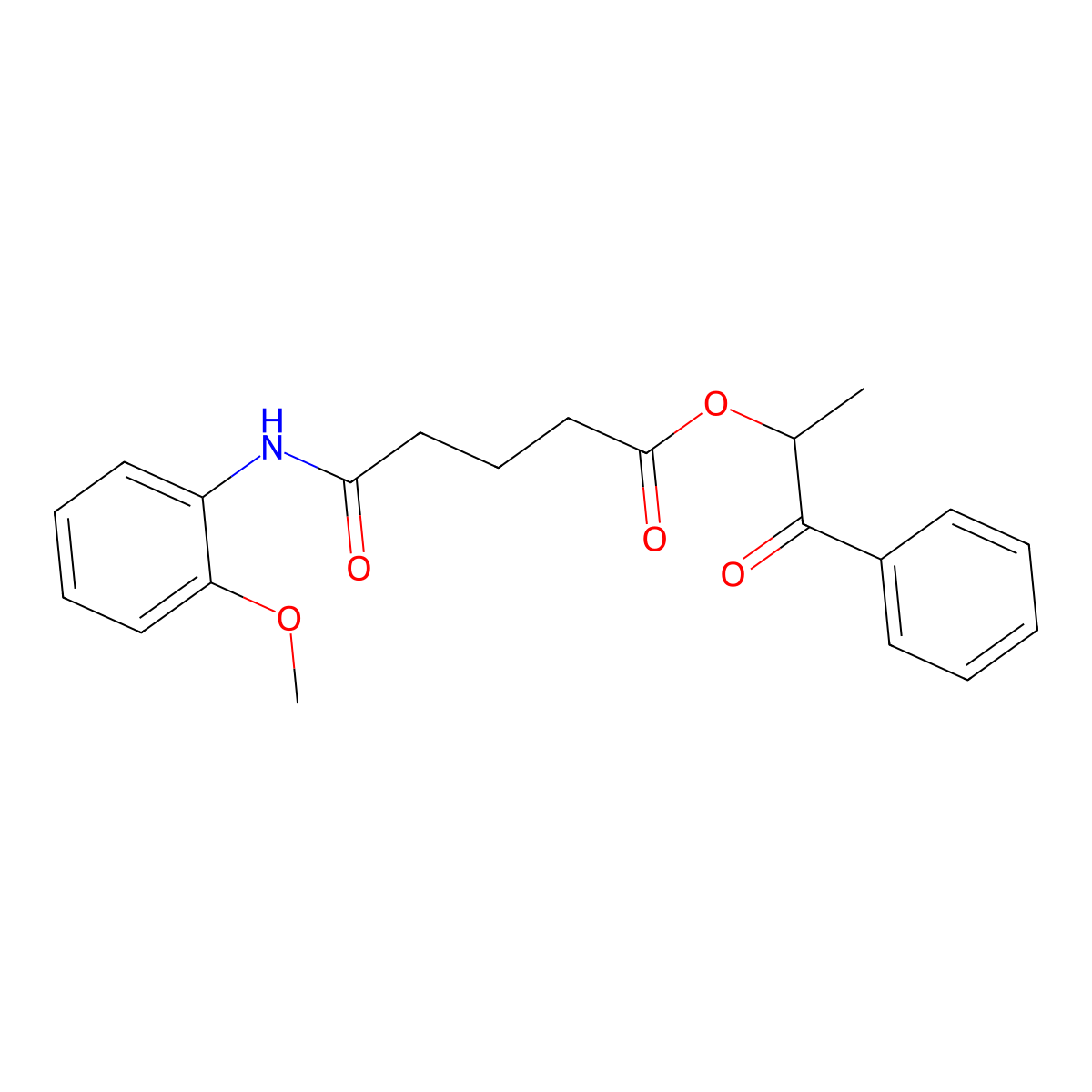 1-Oxo-1-phenylpropan-2-yl 5-((2-methoxyphenyl)amino)-5-oxopentanoate molecular structure, CAS 335391-36-1