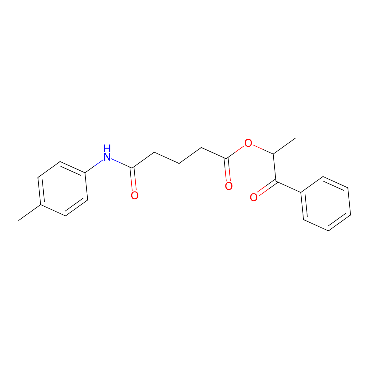 4-p-Tolylcarbamoyl-butyric acid 1-methyl-2-oxo-2-phenyl-ethyl ester molecular structure, CAS 335391-38-3