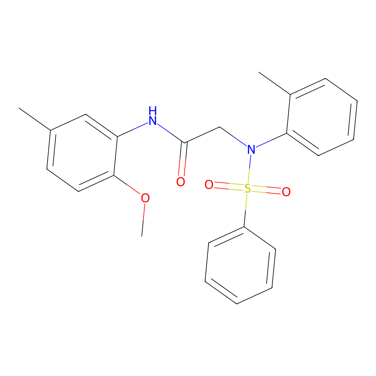 2-[N-(benzenesulfonyl)-2-methylanilino]-N-(2-methoxy-5-methylphenyl)acetamide molecular structure, CAS 335391-57-6