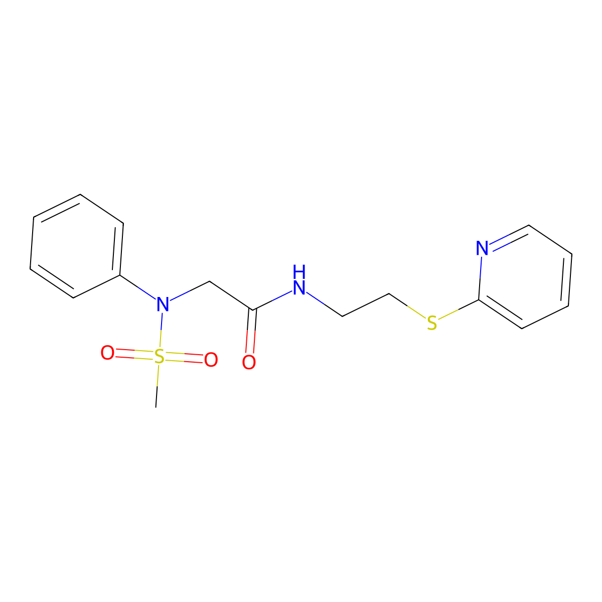 2-(N-methylsulfonylanilino)-N-(2-pyridin-2-ylsulfanylethyl)acetamide molecular structure, CAS 335391-86-1
