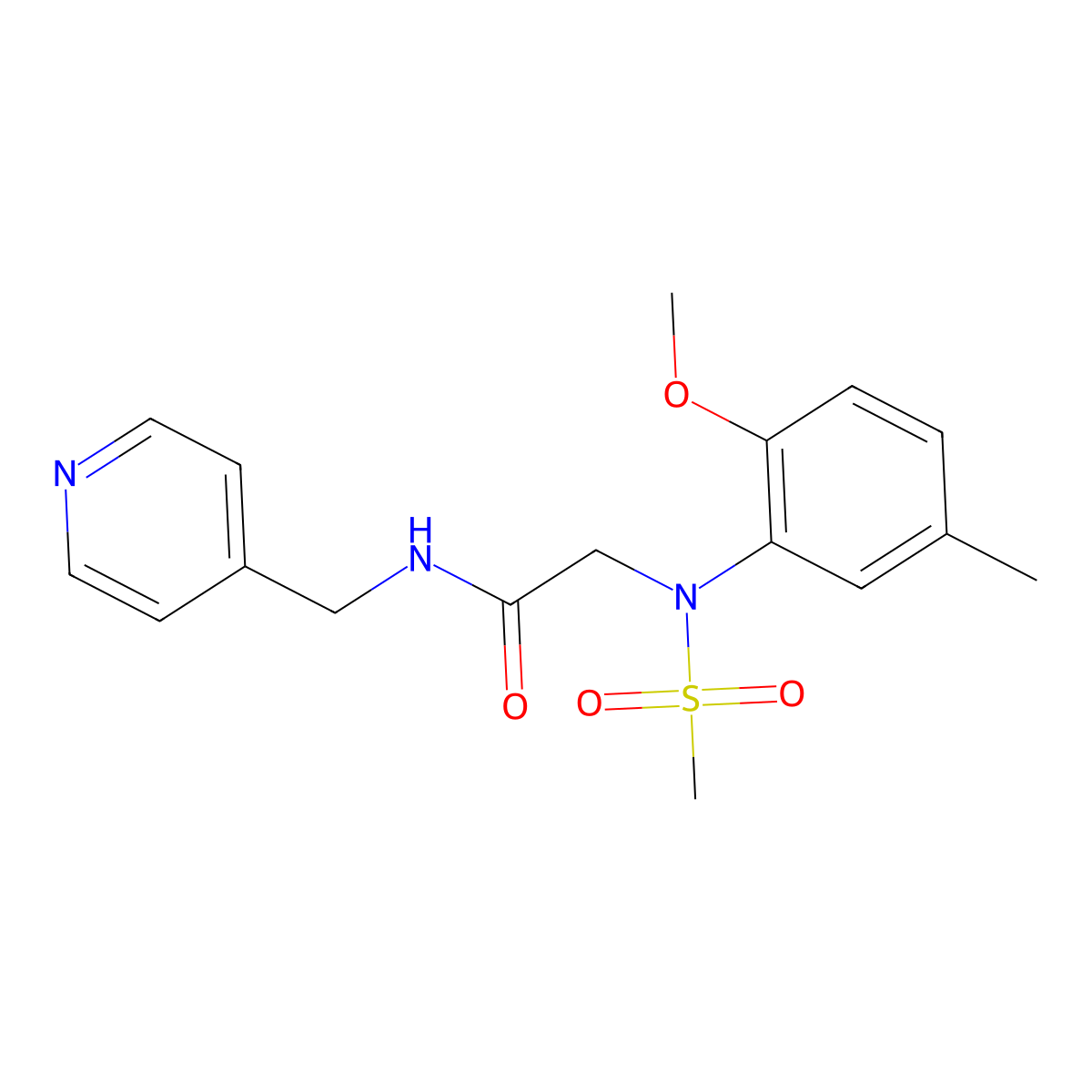 2-(2-methoxy-5-methyl-N-methylsulfonylanilino)-N-(pyridin-4-ylmethyl)acetamide molecular structure, CAS 335392-02-4