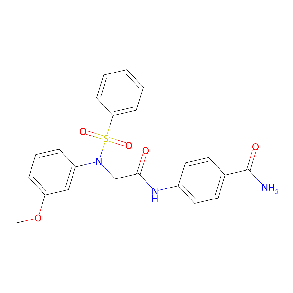 4-{[N-(3-methoxyphenyl)-N-(phenylsulfonyl)glycyl]amino}benzamide molecular structure, CAS 335392-03-5