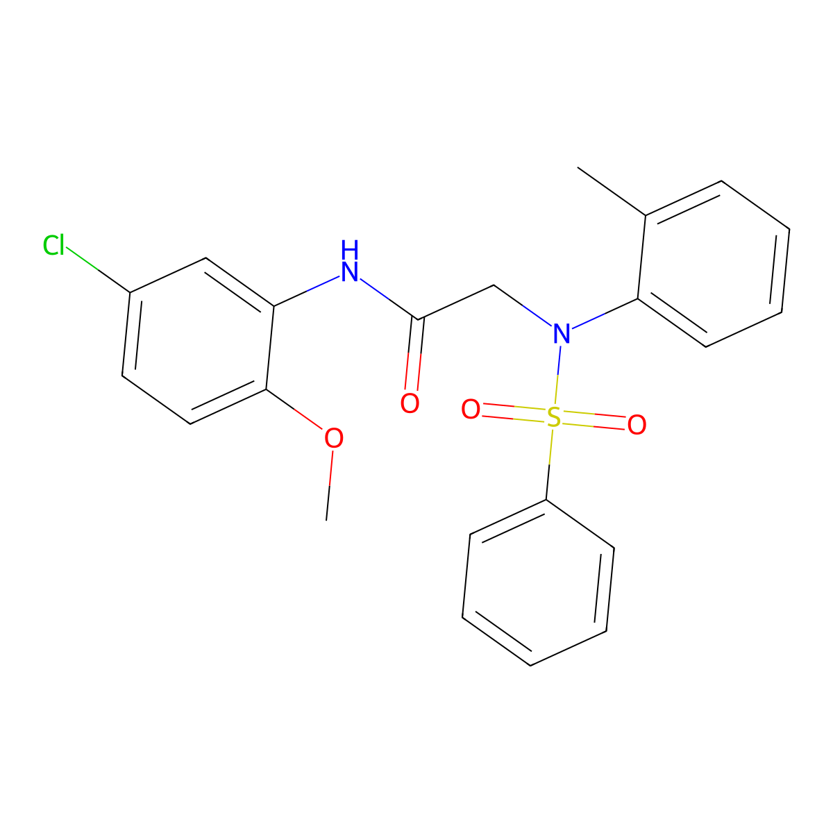2-[N-(benzenesulfonyl)-2-methylanilino]-N-(5-chloro-2-methoxyphenyl)acetamide molecular structure, CAS 335392-44-4