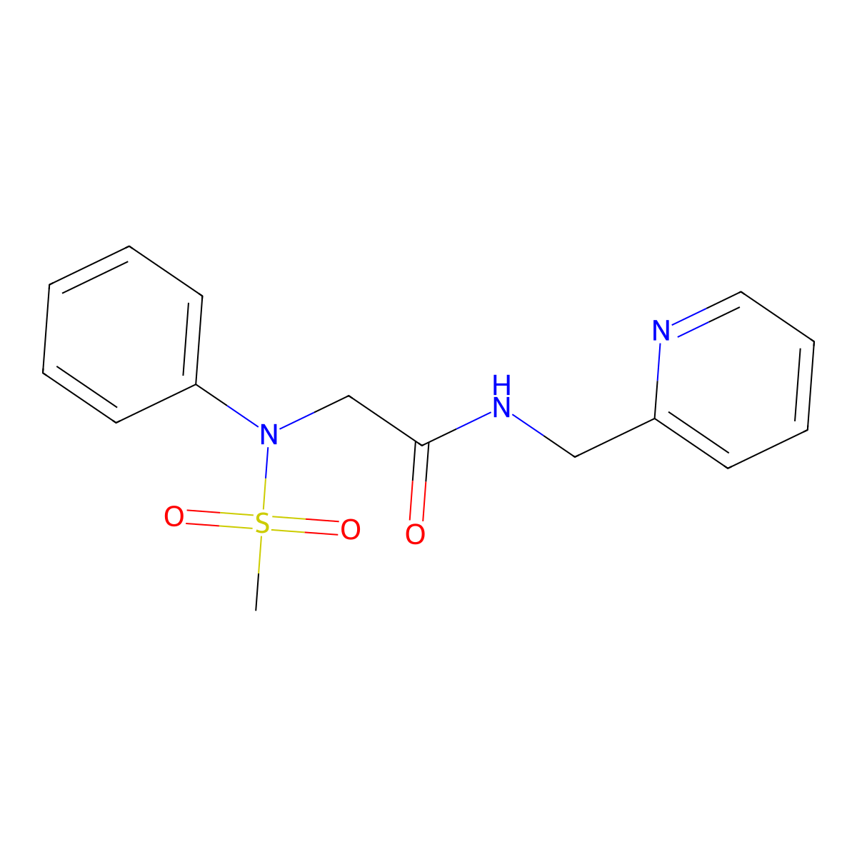 2-(N-methylsulfonylanilino)-N-(pyridin-2-ylmethyl)acetamide molecular structure, CAS 335392-52-4