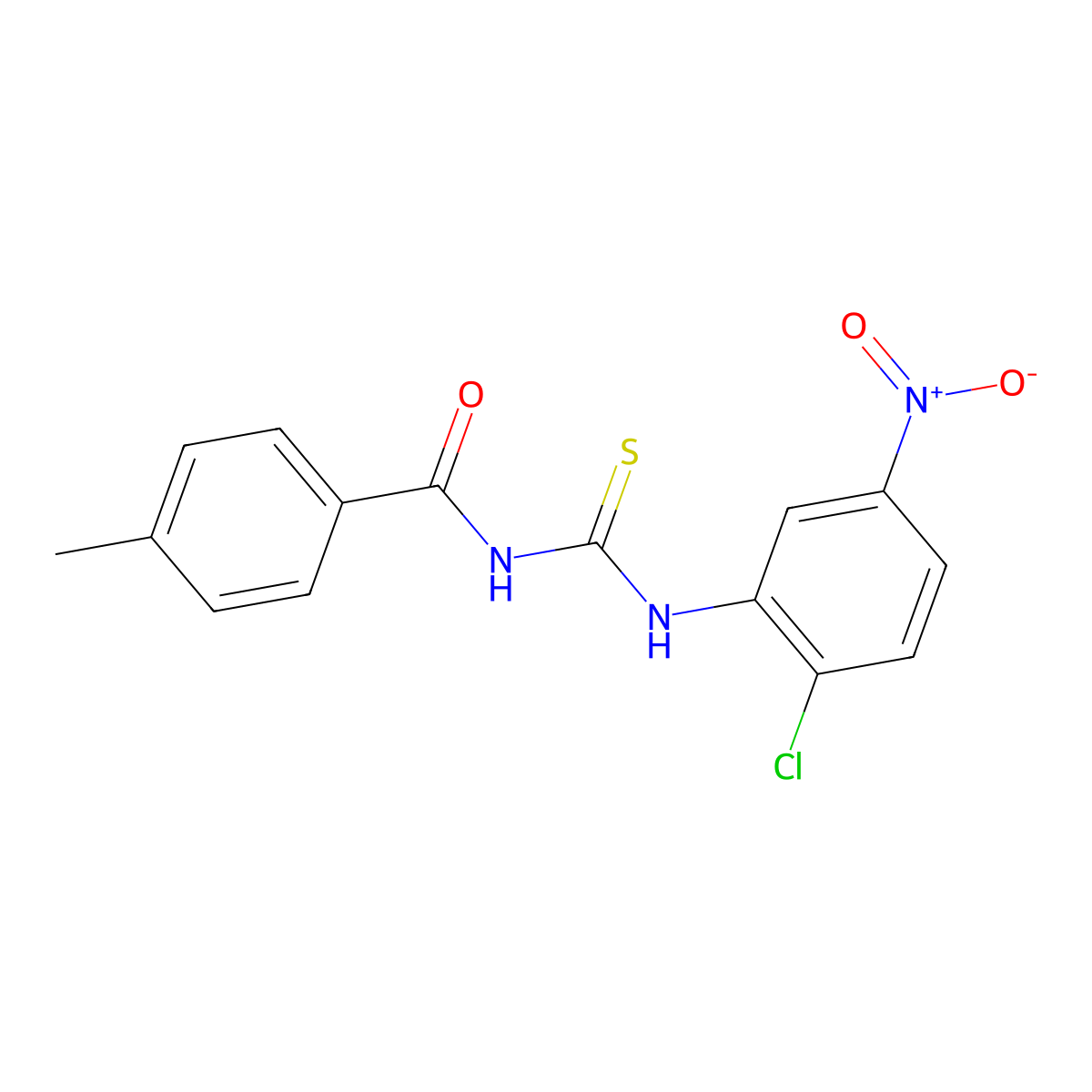 N-[(2-chloro-5-nitrophenyl)carbamothioyl]-4-methylbenzamide molecular structure, CAS 335393-27-6