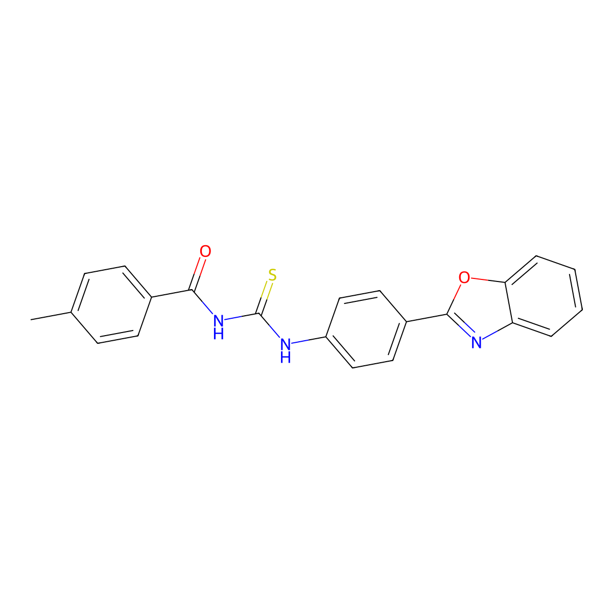 N-[[4-(1,3-benzoxazol-2-yl)phenyl]carbamothioyl]-4-methylbenzamide molecular structure, CAS 335393-37-8