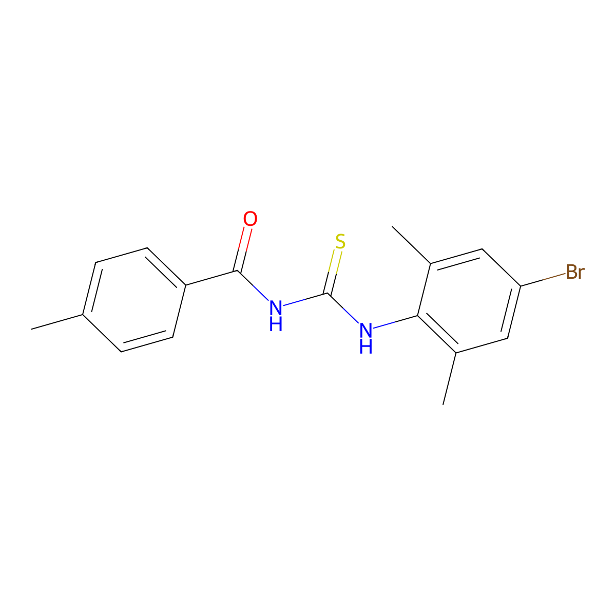 N-[(4-bromo-2,6-dimethylphenyl)carbamothioyl]-4-methylbenzamide molecular structure, CAS 335393-46-9
