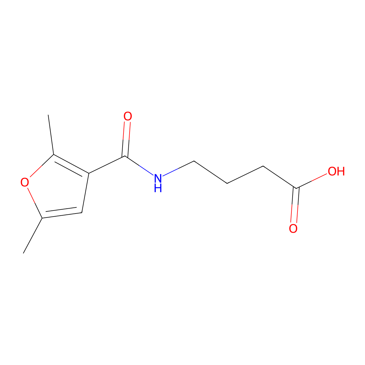 4-[(2,5-Dimethyl-furan-3-carbonyl)-amino]-butyric acid molecular structure, CAS 335393-89-0