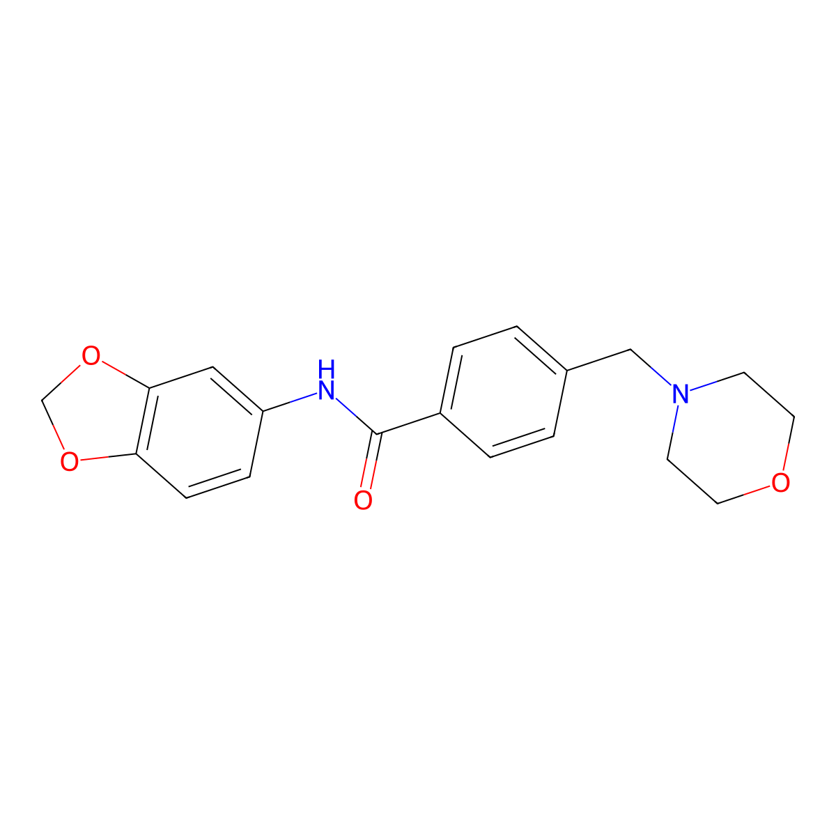 N-(1,3-benzodioxol-5-yl)-4-(morpholin-4-ylmethyl)benzamide molecular structure, CAS 335394-06-4