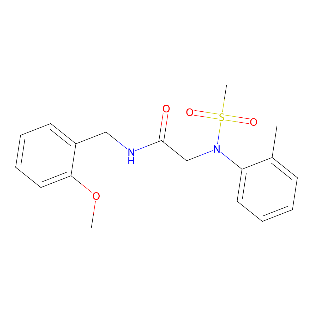 N-(2-methoxybenzyl)-N~2~-(2-methylphenyl)-N~2~-(methylsulfonyl)glycinamide molecular structure, CAS 335394-08-6