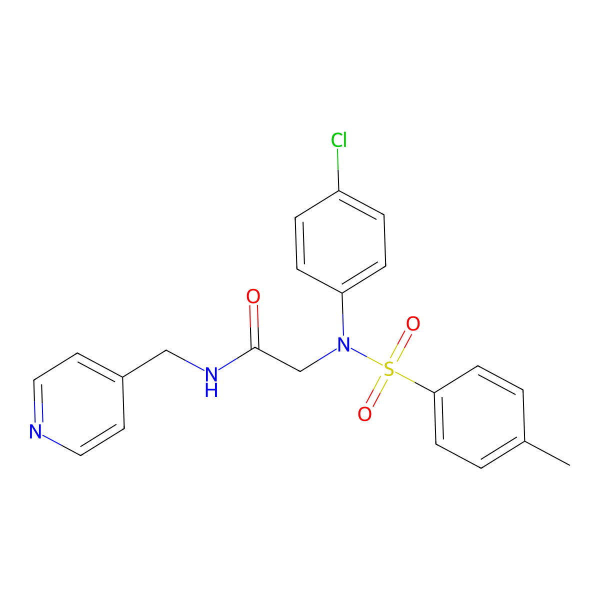 2-(4-chloro-N-(4-methylphenyl)sulfonylanilino)-N-(pyridin-4-ylmethyl)acetamide molecular structure, CAS 335394-37-1