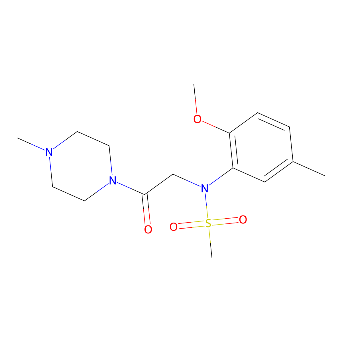 N-(2-methoxy-5-methylphenyl)-N-[2-(4-methylpiperazin-1-yl)-2-oxoethyl]methanesulfonamide molecular structure, CAS 335394-48-4
