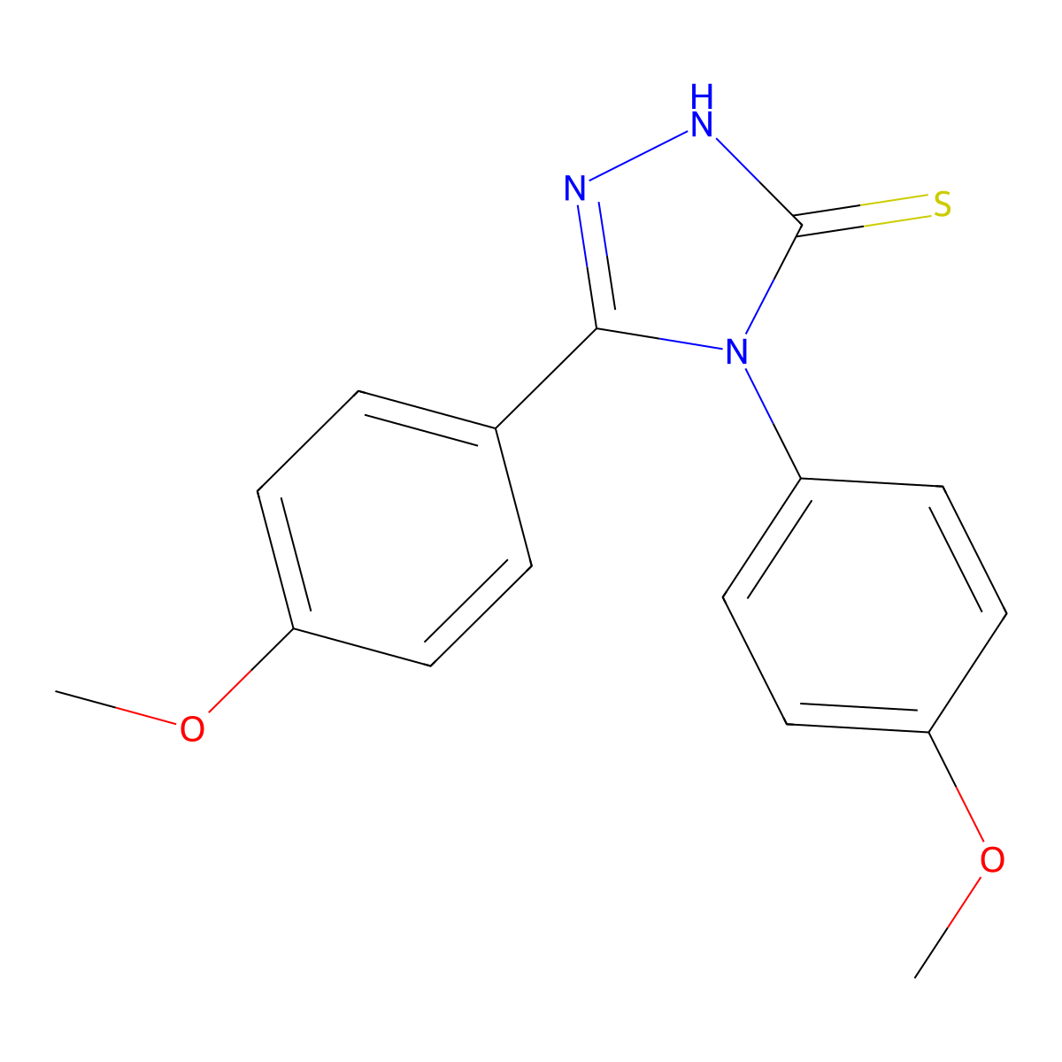 bis(4-methoxyphenyl)-4H-1,2,4-triazole-3-thiol molecular structure, CAS 335396-34-4
